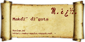 Makó Ágota névjegykártya