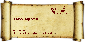 Makó Ágota névjegykártya